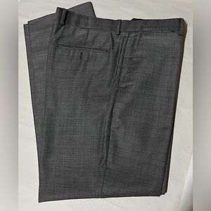 Express Photographer Dress Pants Mens 32 x 34 Gray Plaid Flat Front Wool Blend